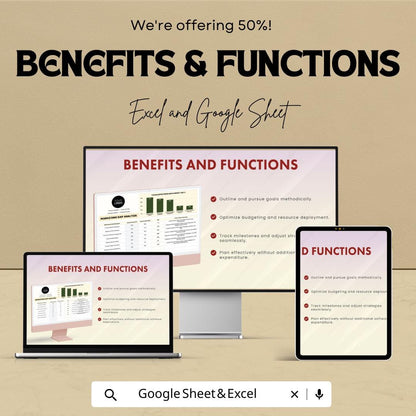 Marketing Gap Analysis Template | Excel & Google Sheets Business Strategy Tool | Marketing Performance Tracker | Goal Planning Dashboard