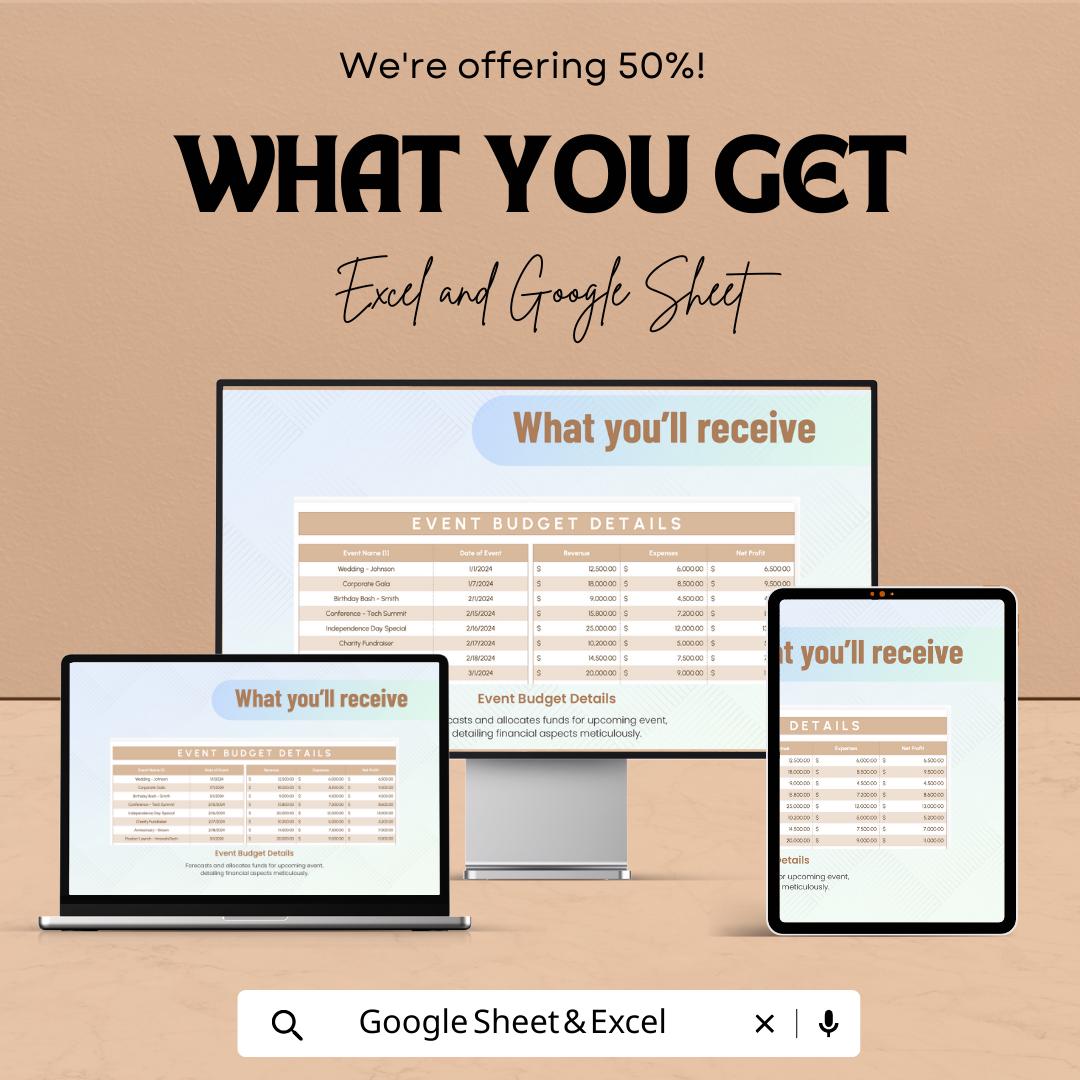 Budget Forecasting Template | Business Budget Planner | Revenue Expense Tracker | Financial Forecast Spreadsheet | Excel and Google Sheets