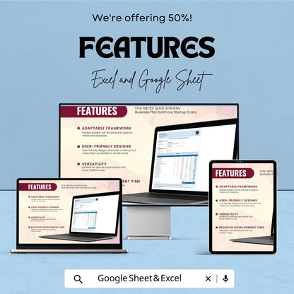 Business Plan Estimate Start-up Costs Template | Google Sheets & Excel Business Planner | Start-up Cost sheet | Financial Budget Template