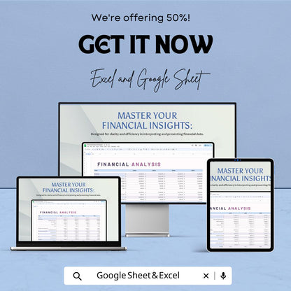 Financial Analysis Sheet for Excel and Google Sheets | Budgeting, Forecasting & Financial Planning Tool | Editable and User-Friendly