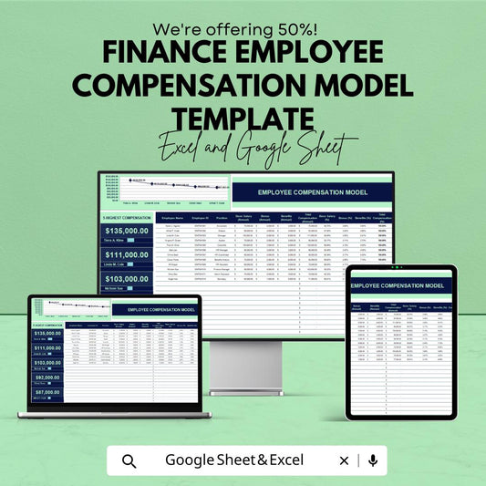 Finance Employee Compensation Model Template | Employee Salary Planner | HR Compensation Sheet | Payroll Strategy Template