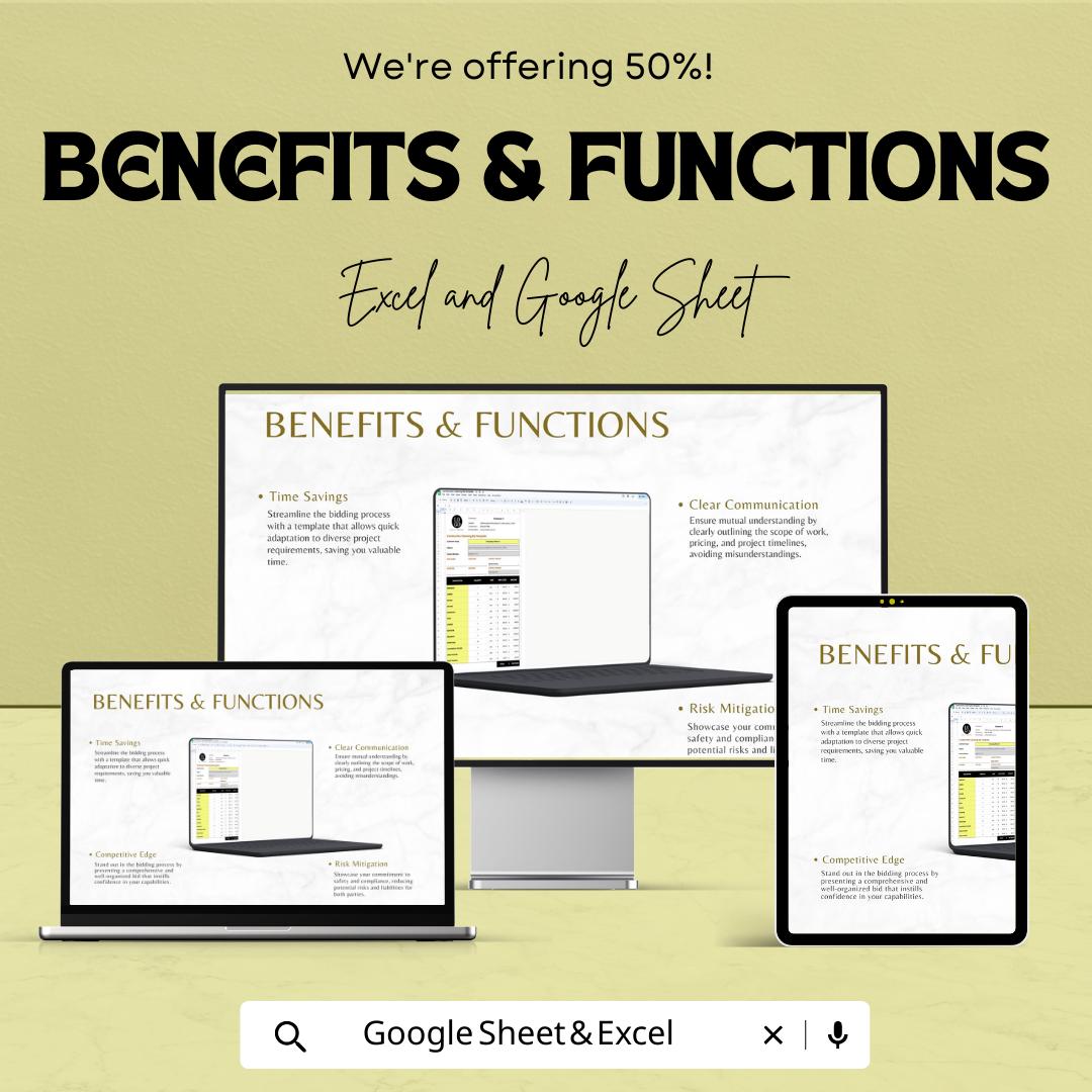Construction Cleaning Bid Template | Construction Cleaning Estimate Template | Cleaning Service Bid sheet | Contractor Proposal Template