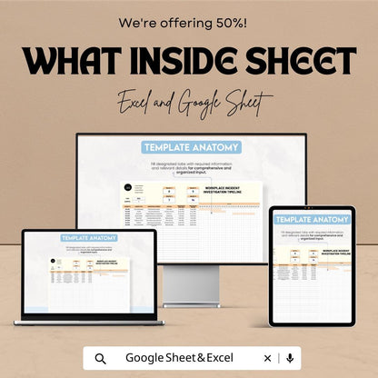 Workplace Incident Investigation Timeline Template | Safety Incident Tracker |  Investigation Log | Incident Report Timeline Sheet