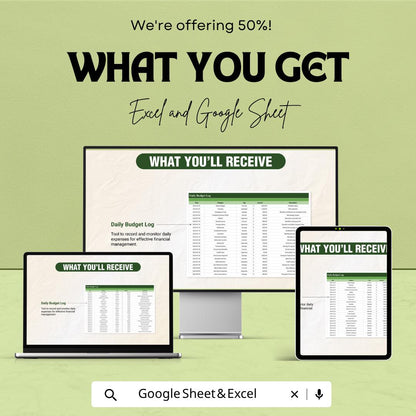 Daily Budget Planner Template | Budget Tracker | Daily Expense Tracker | Personal Finance Spreadsheet | Money Management Tool