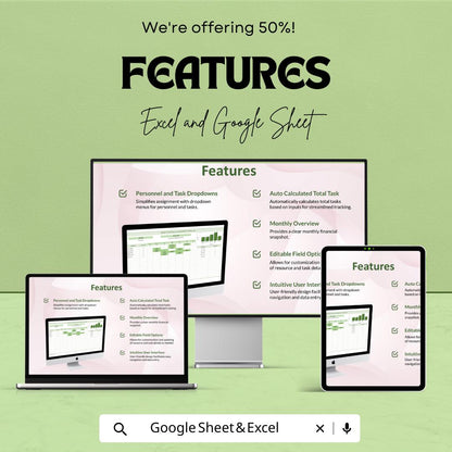 Resource Management Sheet | Project Resource Planner | Excel & Google Sheets Template | Task and Personnel Allocation Tool