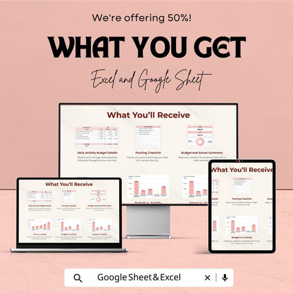 Vacation Planner Sheet | Excel and Google Sheets Template | Budget & Activity Tracker | Vacation Planning Organizer