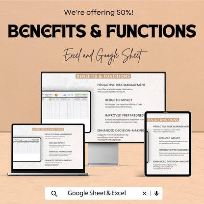 Operations Risk Mitigation Plan Template | Risk Management Spreadsheet | Excel & Google Sheets Business Tool