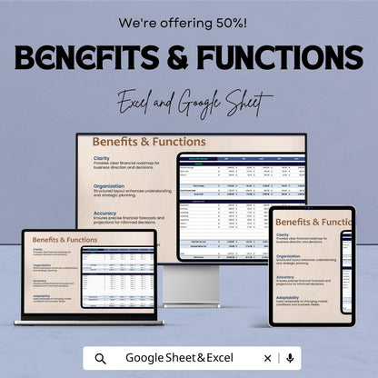Business Plan Financial Template | Budget Planner | Financial Forecast Spreadsheet | Small Business Finance Planner
