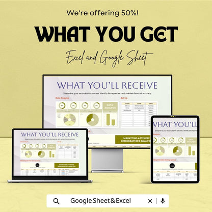 Marketing Attendee Demographics Analysis Sheet | Data Analysis Template | Event Marketing Insights | Attendee Demographics Report
