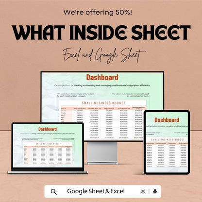 Small Business Budget Template | Business Budget Spreadsheet | Expense and Income Tracker | Financial Planning Template |
