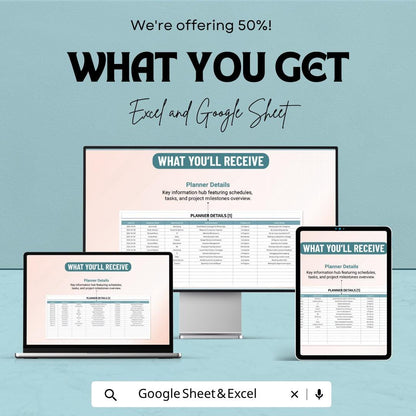 Work From Home Planner Template | Daily Productivity Planner | Remote Work Organizer | Excel & Google Sheets | Task and Schedule Tracker