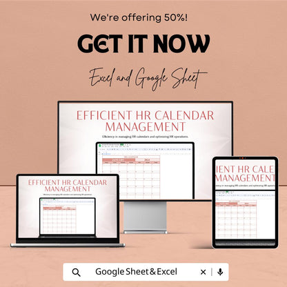 Sample HR Calendar Sheet | Excel and Google Sheet | HR Monthly Planner Template | Employee Schedule Organizer | HR Event Tracker