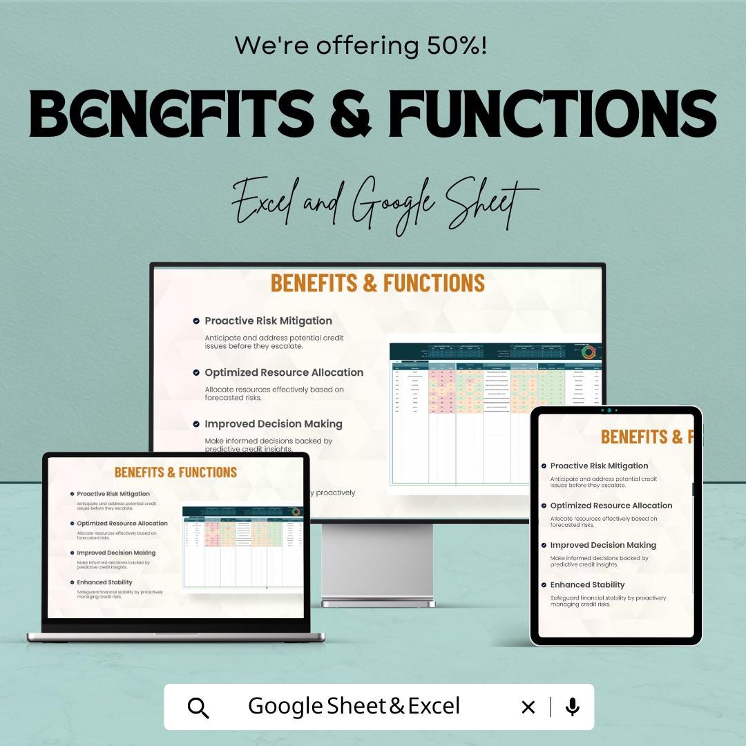 Finance Credit Risk Forecasting Template | Credit Risk Analysis Excel Sheet | Google Sheets Risk Tracker | Financial Planning Template