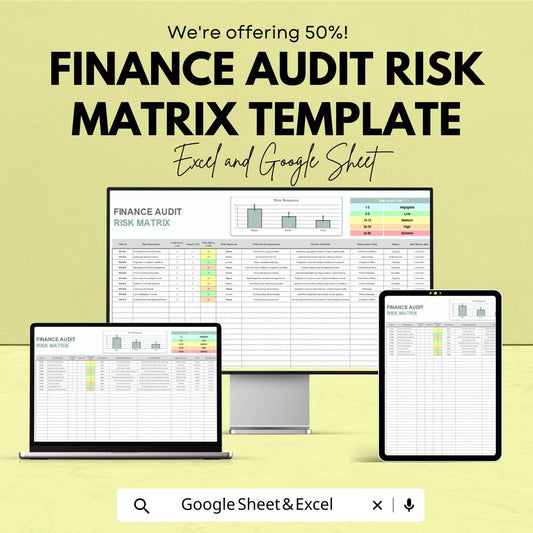 Finance Audit Risk Matrix Template | Audit Risk Evaluation Chart | Internal Control Risk Register | Risk Scoring Spreadsheet