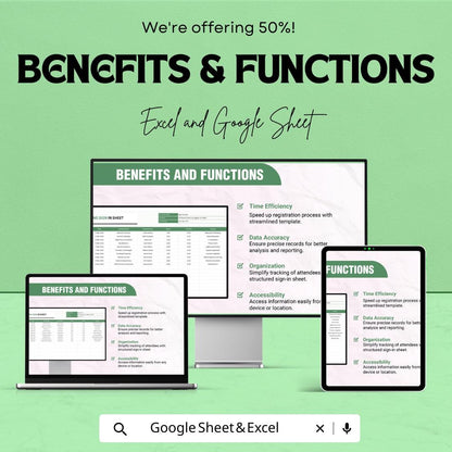 Building Sign In Sheet | Visitor Log Sheet Template | Excel & Google Sheet | Office Sign-In Template | Customizable Attendance Sheet |