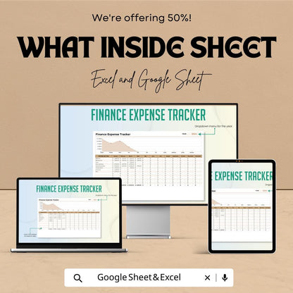 Finance Expense Tracker Template Excel, Annual Budget Spreadsheet, Monthly Expense Tracker, Business Finance Planner