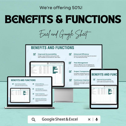 New Business Gantt Chart Template , Project Timeline Planner, Startup Project Management Spreadsheet, Task Tracker, Business Planning Tool