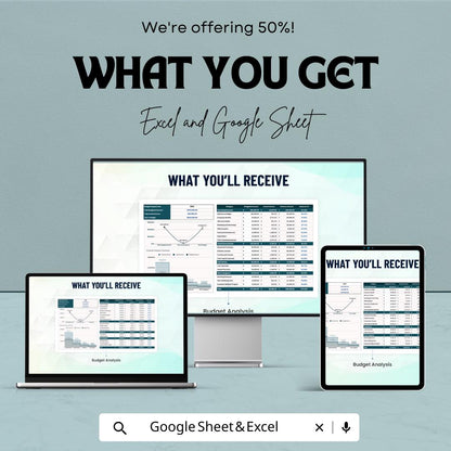Finance Expense Analysis and Budgeting Sheet | Google Sheets Template for Financial Planning | Expense Tracking & Budget Comparison