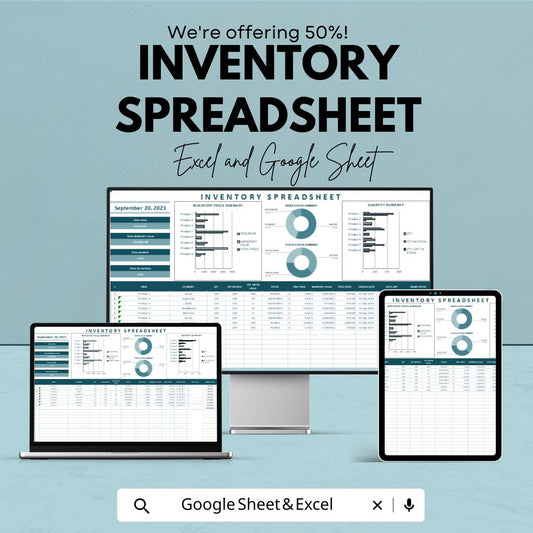 Inventory Spreadsheet Template | Google Sheet | Stock Tracking | Inventory Management System | Real-time Data Analysis | Instant Download