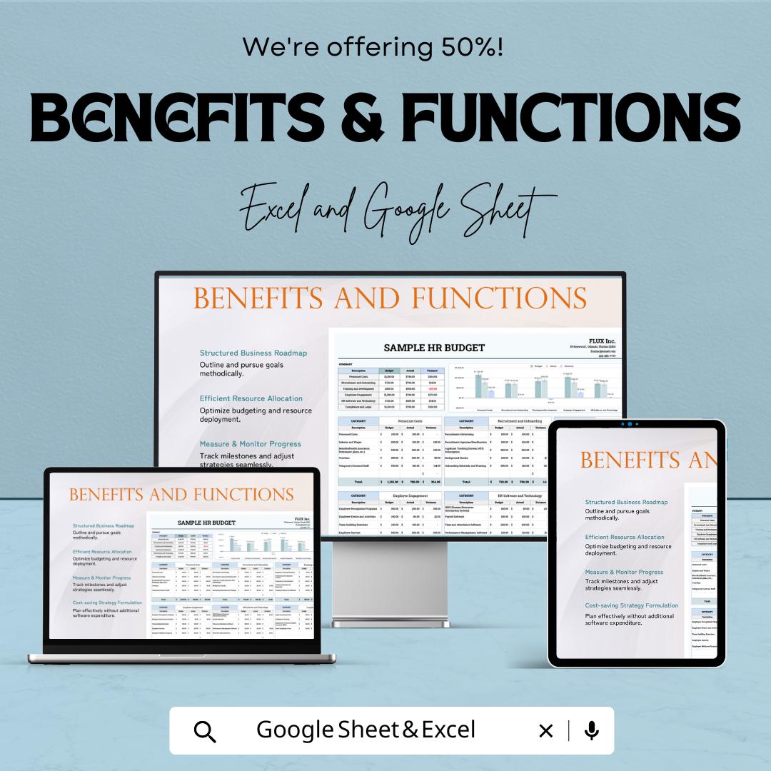 Sample HR Budget Template | Human Resources Budget Planner | HR Cost Tracking Spreadsheet | Excel & Google Sheets | HR Financial Planning