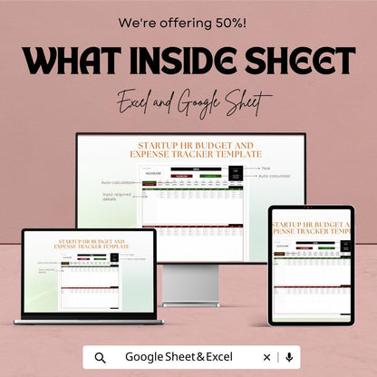 Startup HR Budget & Expense Tracker Template | Excel and Google Sheets | HR Cost Planning, Payroll Budget, Business Finance Tool
