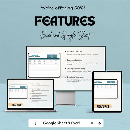 Check Register for Financial Planning Template | Expense Tracker | Income and Expense Log | Budget Register Spreadsheet