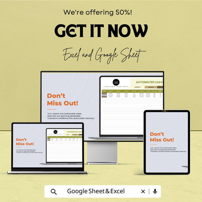 Automated Leave Tracker HR Template | Excel & Google Sheets Leave Management System | Employee Absence Tracker | HR Leave Spreadsheet