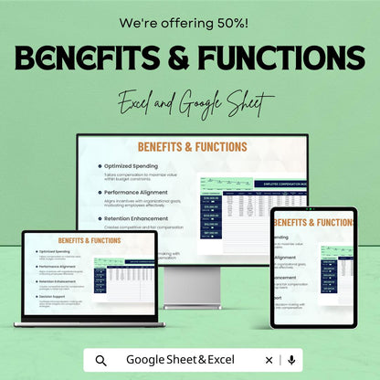 Finance Employee Compensation Model Template | Employee Salary Planner | HR Compensation Sheet | Payroll Strategy Template