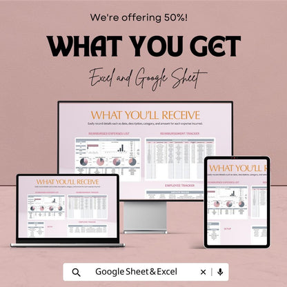 Reimbursed Expenses List Sheet | Google Sheets & Excel Reimbursement Tracker | Business Expense Log | Automated Expense Sheet