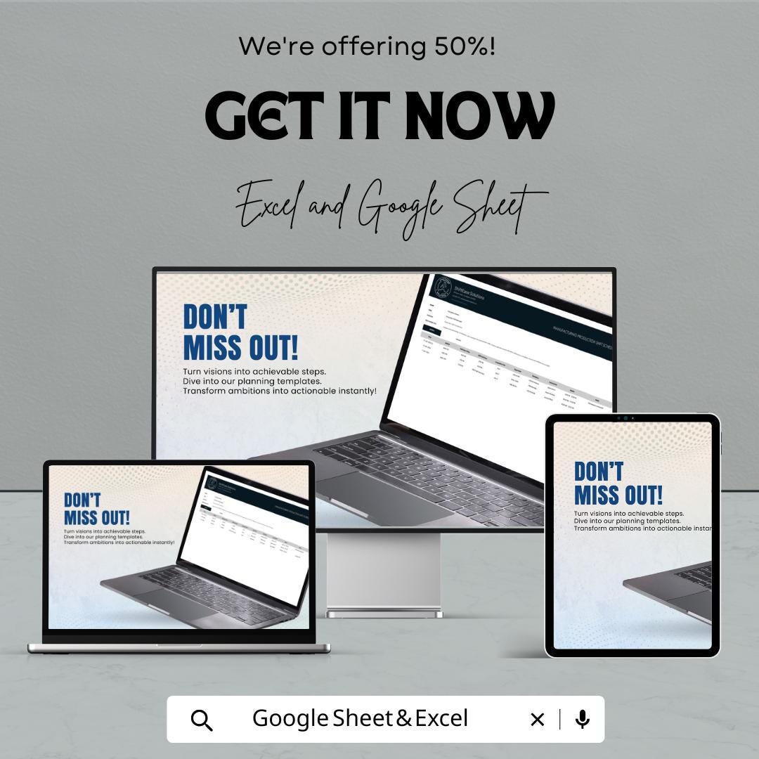 Manufacturing Production Shift Schedule Template | Employee Shift Planner | Workforce Scheduling Spreadsheet | Factory Shift Organizer