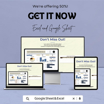 Talent Acquisition Forecasting Tool HR Template | Hiring & Workforce Planning Dashboard | Excel And Google Sheets Recruitment Tracker