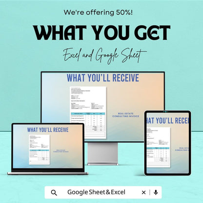 Real Estate Consulting Invoice Template | Realtor Invoice | Property Consulting Billing Form | Editable Business Invoice