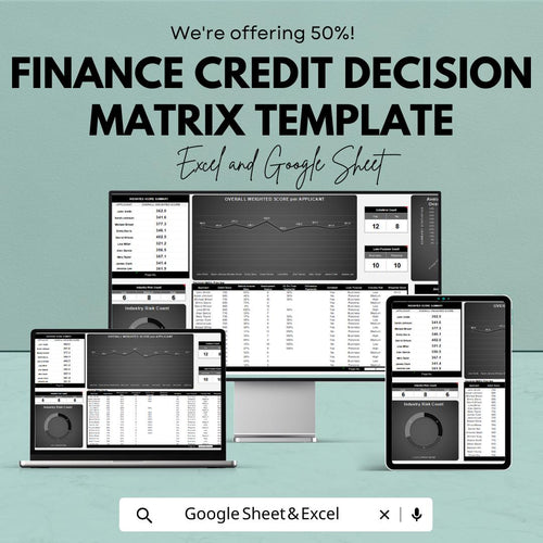 Finance Credit Decision Matrix Template | Credit Scoring Tool | Risk Assessment Spreadsheet | Credit Evaluation Framework