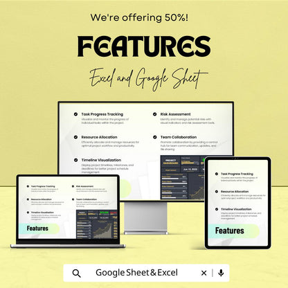 Project Dashboard Sheet for Excel and Google Sheets – Task Tracking, Budget Management, & Timeline Visualization