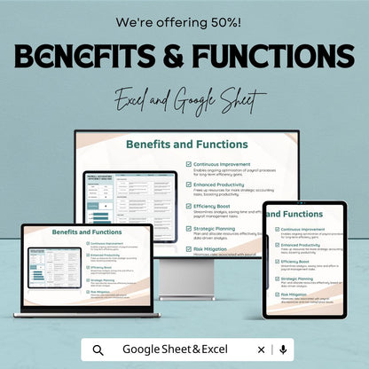 Payroll Accounting Efficiency Analysis Template | Payroll Audit Tool | HR Management Spreadsheet | Payroll Performance Tracker