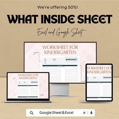 Kindergarten Counting Worksheet | Early Learning Educational Template | Google Sheets & Excel | Fun and Interactive