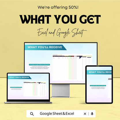 Campaign Budget Planner Advertising Sheet | Google Sheet & Excel Template | Marketing Campaign Budget Management