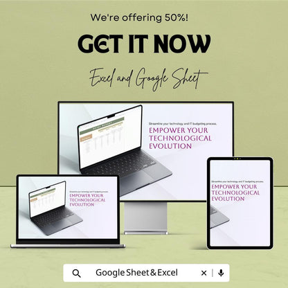 Hotel Technology & IT Budget Sheet - Excel and Google Sheets Template for Hotel Management and IT Budgeting