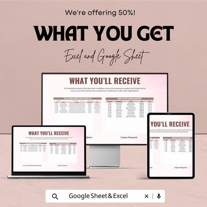 Sales Onboarding Milestones Log Template | Excel & Google Sheets | Sales Training Tracker | Employee Onboarding Progress Log