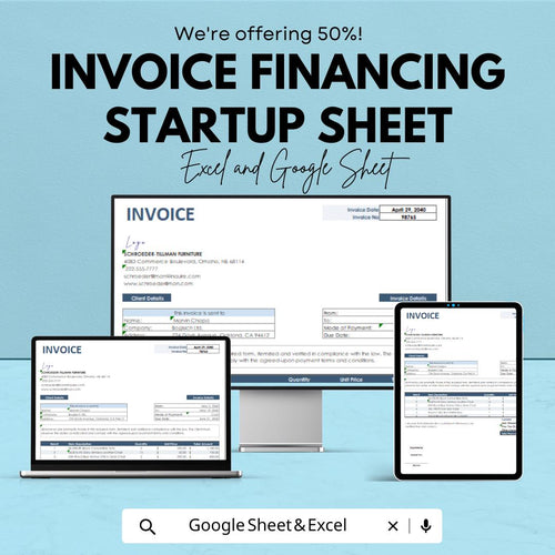 Invoice Financing Template - Excel & Google Sheets - Streamlined Invoice Financing for Startups