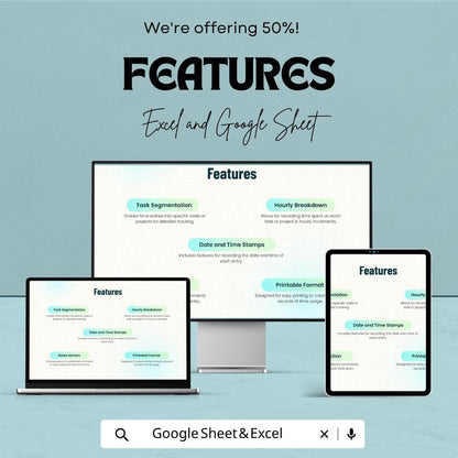 Time Log Sheet Template | Excel Time Tracker Spreadsheet | Employee Hours Tracker Template | Google Sheets & Excel |