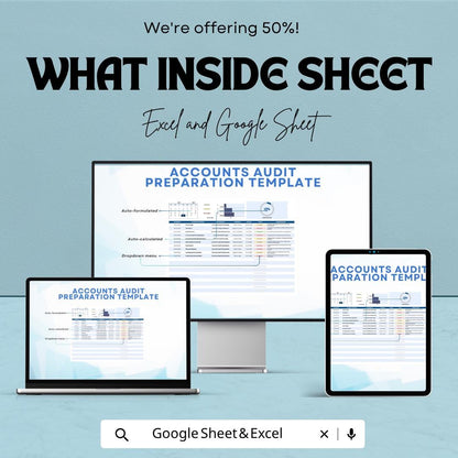 Accounts Audit Preparation Template | Audit Checklist | Financial Audit Tracker | Internal Audit Planner Spreadsheet