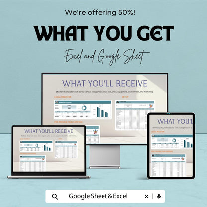 Film Budget Template | Excel & Google Sheets | Movie Production Budget | Film Expense Tracker | Indie Film Budget Planner