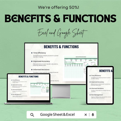 Departmental Financial Cost Analysis Template | Budget Analysis Spreadsheet | Cost Breakdown, Benefit Assessment and Summary Table