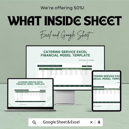 Catering Service Financial Model Template | Catering Budget Planner | Profit & Cost Analysis | Revenue Forecast | Catering Business Plan