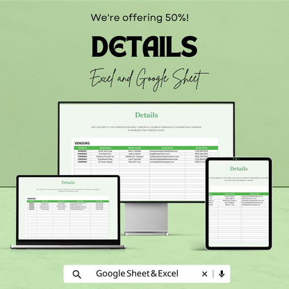Purchase Order Log Template | IT Purchase Tracker Excel | PO Tracking Sheet | Order Management Spreadsheet | Google Sheets Purchase Log