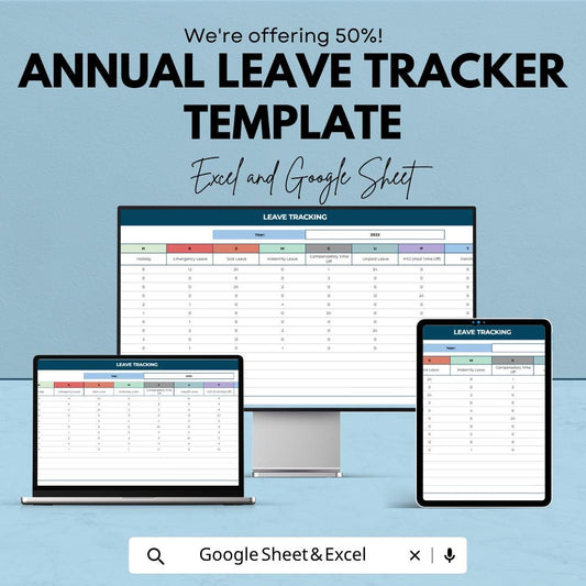 Annual Leave Tracker Template | Employee Vacation Tracker | HR Leave Management Spreadsheet | Google Sheets & Excel | PTO Tracker |