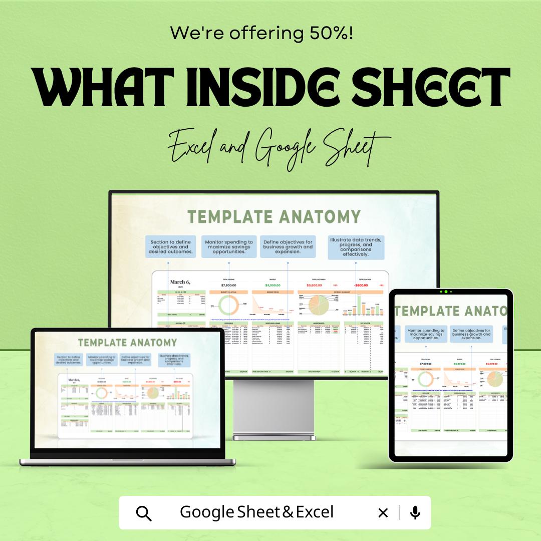 Small Business Planner Sheet | Budget, Financial Goals, Expense Tracker | Google Sheet Template for Entrepreneurs | Easy Business Management