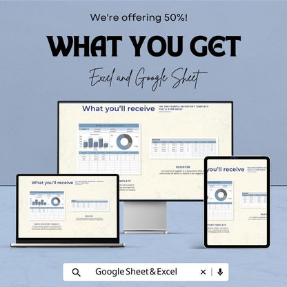 Simple Inventory Template Excel & Google Sheets | Stock Tracker Spreadsheet | Inventory Management Dashboard | Small Business Inventory Log