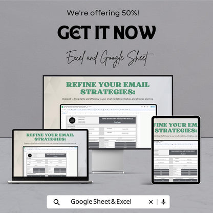 Email Marketing A/B Testing Result Analyzer Template,  Campaign Comparison, Email Performance Tracker, Split Test Spreadsheet
